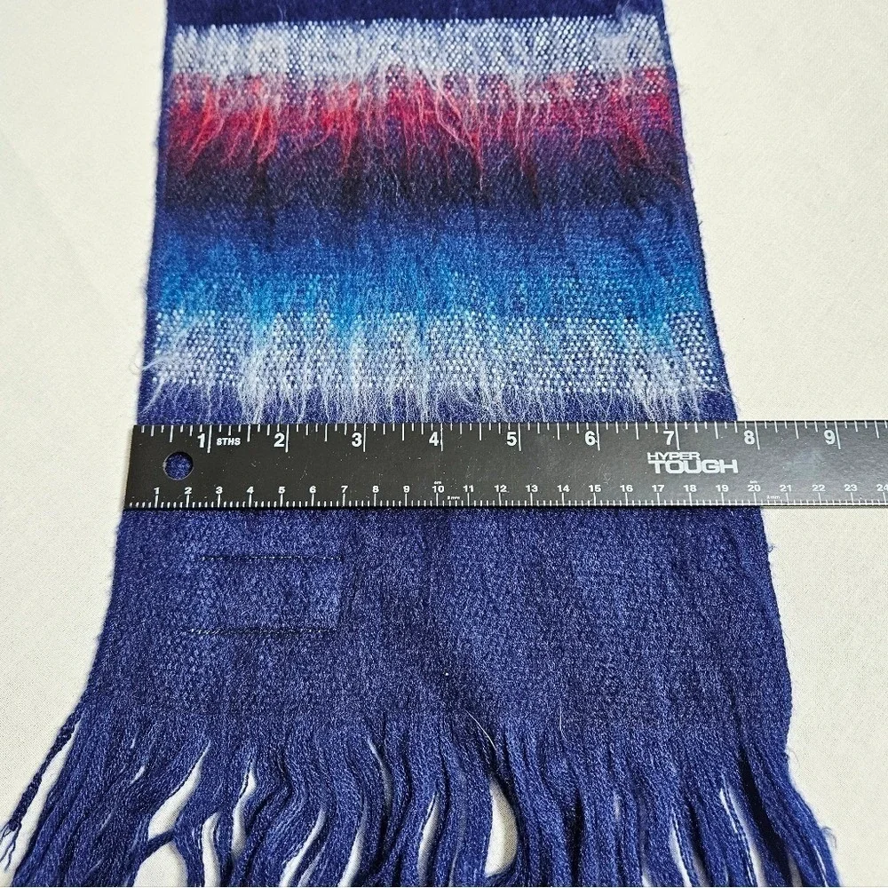 Paititi Woolens Co.‎ Womens Alpaca Wool Scarf 100% Handmade Alaska Blue White 8
